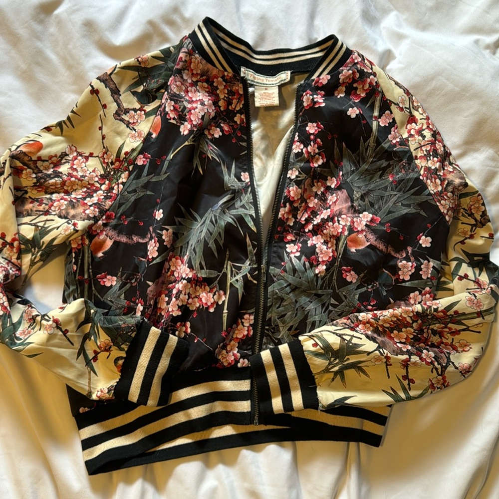 Cherry blossom Japanese bomber jacket / M